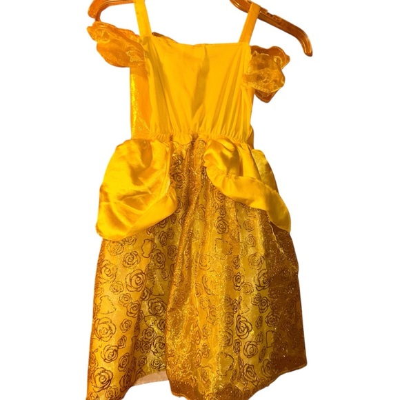 Disney princess beauty and beast Belle yellow glitter costume play dress 4-6X - Picture 3 of 3